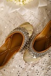 Shop_5elements_Gold Lace Work Designer Juttis _at_Aza_Fashions