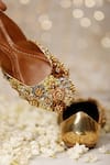 Shop_5elements_Gold Beads, Zari Beaded And Embroidered Juttis _at_Aza_Fashions