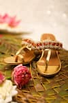5elements_Gold Beads, Stones Kolhapuri Heels With And Work _Online_at_Aza_Fashions