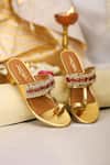 Buy_5elements_Gold Beads, Stones Kolhapuri Heels With And Work _at_Aza_Fashions