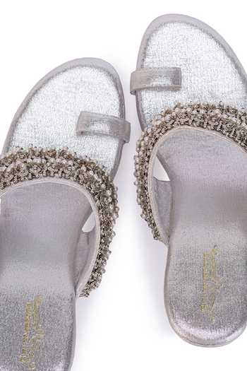 Buy_5elements_Silver Beads, Gota Patti Ghungroo Beaded Wedges 