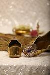 Shop_5elements_Gold Mirrors, Beads Peacock Motif Juttis _Online_at_Aza_Fashions
