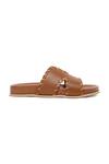 Hats Off Accessories_Brown Cut-out Strap Slides_Online_at_Aza_Fashions