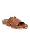 Shop_Hats Off Accessories_Brown Cut-out Strap Slides_at_Aza_Fashions