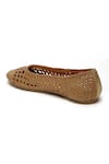 HATS OFF ACCESSORIES_Gold Textured Woven Ballerina Flats _Online_at_Aza_Fashions