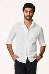 Buy_Terra Luna_White Cotton Solid Shirt _at_Aza_Fashions