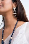 Zevar King_Blue Stones, Beads Antique Jharoka Necklace Set _Online_at_Aza_Fashions