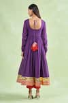 Shop Samyukta Singhania Purple Cotton Gota Patti Lace Hem Anarkali Pant Set at Aza Fashions Shop_Samyukta Singhania_Purple Cotton Gota Patti Lace Hem Anarkali Pant Set _at_Aza_Fashions