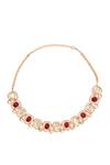 Just Shradha's_Gold Plated Natural Stones And Faux Diamond Necklace Set _Online_at_Aza_Fashions