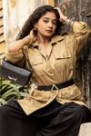 Gla_Black Embroidery Lotus Monogrammed Leather Handbag _Online_at_Aza_Fashions