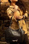 Gla_Black Lotus Monogrammed Handbag _Online_at_Aza_Fashions