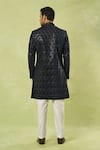 Shop_Arihant Rai Sinha_Blue Velvet, Polyester Embroidery Sherwani And Polo Pant _at_Aza_Fashions