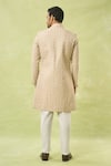 Shop_Arihant Rai Sinha_Cream Linen, Polyester, Viscose Embroidery Floral Woven Sherwani And Polo Pant Set _at_Aza_Fashions