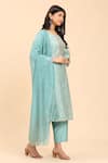 Buy_Mamicha_Blue Cotton Round Neck Paisley Embroidered Kurta Set With Dupatta 