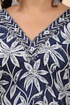 Buy_Mamicha_Blue Cotton Embroidery, Sequins, Cut Work, Floral Print Kurta Palazzo Set _Online_at_Aza_Fashions