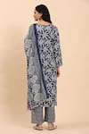 Shop_Mamicha_Blue Cotton Embroidery, Sequins, Cut Work, Floral Print Kurta Palazzo Set _at_Aza_Fashions