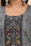 Buy_Mamicha_Gray Cotton Print Geometric Round Grey Embroidered Kurta Set With Dupatta 