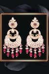 Nayaab By Sonia_Gold Plated Pearls, Beads, Stones Bloom Kundan Chandbalis _Online_at_Aza_Fashions