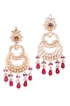 Buy_Nayaab By Sonia_Gold Plated Pearls, Beads, Stones Bloom Kundan Chandbalis _Online_at_Aza_Fashions
