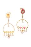 Shop_Nayaab By Sonia_Gold Plated Kairi Shirin Chandbalis _at_Aza_Fashions
