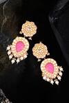 Nayaab By Sonia Gold Plated Stones Embellished Drop Earrings Online at Aza Fashions Nayaab By Sonia_Gold Plated Stones Embellished Drop Earrings _Online_at_Aza_Fashions
