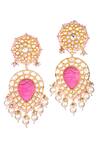 Shop Nayaab By Sonia Gold Plated Stones Embellished Drop Earrings at Aza Fashions Shop_Nayaab By Sonia_Gold Plated Stones Embellished Drop Earrings _at_Aza_Fashions