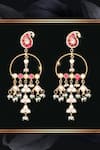 Nayaab By Sonia_Gold Plated Kundan Pearl Chandbalis _Online_at_Aza_Fashions