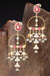 Buy_Nayaab By Sonia_Gold Plated Kundan Pearl Chandbalis _at_Aza_Fashions