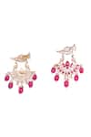 Shop_Nayaab By Sonia_Gold Plated Stones Polki Kundan Chandbali Earrings _at_Aza_Fashions