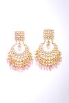 Nayaab By Sonia Gold Plated Stones Kundan Polki Chandbali Earrings Online at Aza Fashions Nayaab By Sonia_Gold Plated Stones Kundan Polki Chandbali Earrings _Online_at_Aza_Fashions