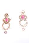 Shop Nayaab By Sonia Gold Plated Pearls, Stones And Polki Chandbali Earrings at Aza Fashions Shop_Nayaab By Sonia_Gold Plated Pearls, Stones And Polki Chandbali Earrings _at_Aza_Fashions