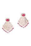 Nayaab By Sonia_Gold Plated Pearls, Stones Polki Dangler Earrings _Online_at_Aza_Fashions
