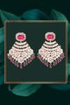 Buy_Nayaab By Sonia_Gold Plated Pearls, Stones Polki Dangler Earrings _Online_at_Aza_Fashions