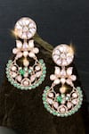 Buy_Nayaab By Sonia_Gold Plated Zari, Crystals Polki Semi Precious Bead Danglers _at_Aza_Fashions