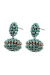 Shop_Sangeeta Boochra_Blue Stones Turquoise Studded Earrings _Online_at_Aza_Fashions