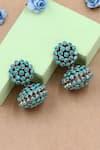 Buy_Sangeeta Boochra_Blue Stones Turquoise Studded Earrings _at_Aza_Fashions