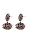 Buy_Sangeeta Boochra_Red Crystals Hydro Stone Studded Earrings _Online_at_Aza_Fashions