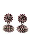 Shop_Sangeeta Boochra_Red Crystals Hydro Stone Studded Earrings _at_Aza_Fashions