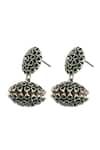 Sangeeta Boochra_Green Clustered Hydro Stone Earrings _Online_at_Aza_Fashions
