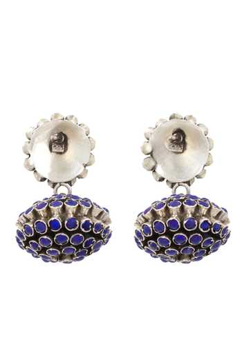 Buy_Sangeeta Boochra_Blue Lace Lapis Stone Cluster Earrings _Online_at_Aza_Fashions