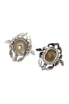 Sangeeta Boochra_Gray Hydro Stone Floral Vine Stud Earrings _Online_at_Aza_Fashions