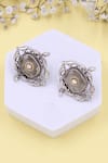 Buy_Sangeeta Boochra_Gray Hydro Stone Floral Vine Stud Earrings _at_Aza_Fashions