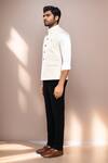 Buy_Arihant Rai Sinha_Cream Cotton Satin Sleeveless Bundi With Pocket Detail _Online_at_Aza_Fashions