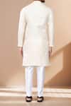 Shop_Arihant Rai Sinha_Cream Jacquard, Silk, Cotton Jaal Woven Kurta Set _at_Aza_Fashions