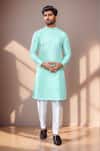 Buy_Arihant Rai Sinha_Green Jacquard, Silk Geometric Woven Kurta Set _at_Aza_Fashions