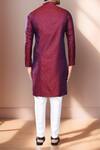 Shop_Arihant Rai Sinha_Magenta Jacquard, Silk Floral Woven Kurta Set _at_Aza_Fashions