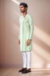 Buy_Arihant Rai Sinha_Green Silk Mint Asymmetric Kurta Set _Online_at_Aza_Fashions