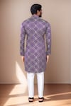 Shop_Arihant Rai Sinha_Purple Silk Sequins Bandhani Kurta Set _at_Aza_Fashions