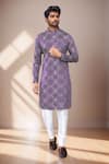 Buy_Arihant Rai Sinha_Purple Silk Sequins Bandhani Kurta Set 