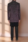 Shop_Arihant Rai Sinha_Purple Velvet, Terrycloth Applique Bandhgala Set _at_Aza_Fashions